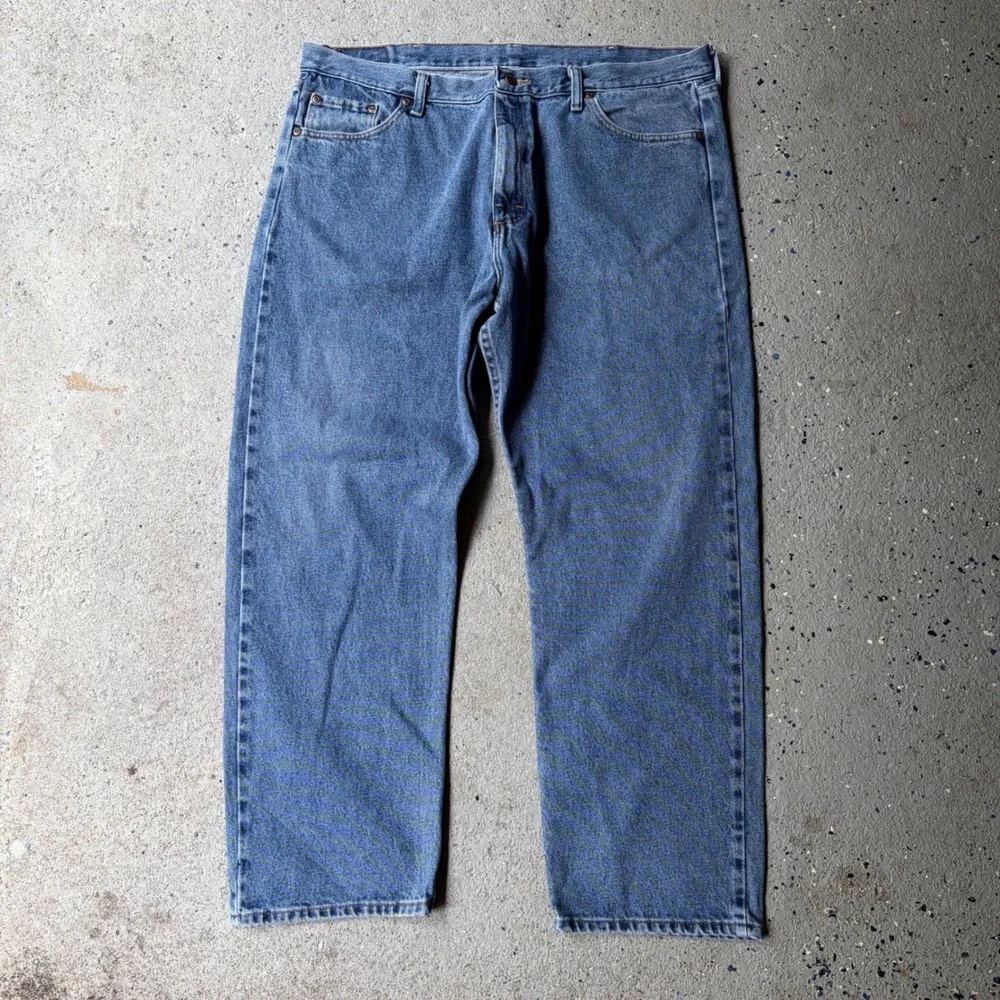 Wrangler Mens Relaxed Fit Jeans 40x30 Medium Wash Blue Denim 9760WDR Workwear